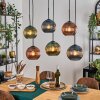 Koyoto Lampadario a sospensione, Lampada a sfera, Lampada a sospensione Blu, Verde, Ramato, 6-Luci