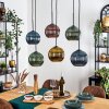 Koyoto Lampadario a sospensione, Lampada a sfera, Lampada a sospensione Blu, Oro, Verde, Ramato, 6-Luci