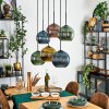 Koyoto Lampadario a sospensione, Lampada a sfera, Lampada a sospensione Blu, Oro, Verde, Ramato, 6-Luci