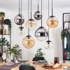 Gastor Lampadario a sospensione, Lampada a sfera, Lampada a sospensione Ambrato, Cromo, Chiaro, Grigio fumo, 8-Luci