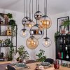 Gastor Lampadario a sospensione, Lampada a sfera, Lampada a sospensione Ambrato, Cromo, Chiaro, Grigio fumo, 8-Luci