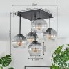 Koyoto Plafoniera, Lampada a sfera 37 cm Chiaro, Grigio fumo, 5-Luci