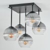 Koyoto Plafoniera, Lampada a sfera 37 cm Chiaro, Grigio fumo, 5-Luci