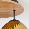Koyoto Plafoniera, Lampada a sfera 40 cm Marrone, Aspetto del legno, Nero, 3-Luci