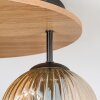 Ripoll Plafoniera, Lampada a sfera Marrone, Aspetto del legno, Nero, 3-Luci
