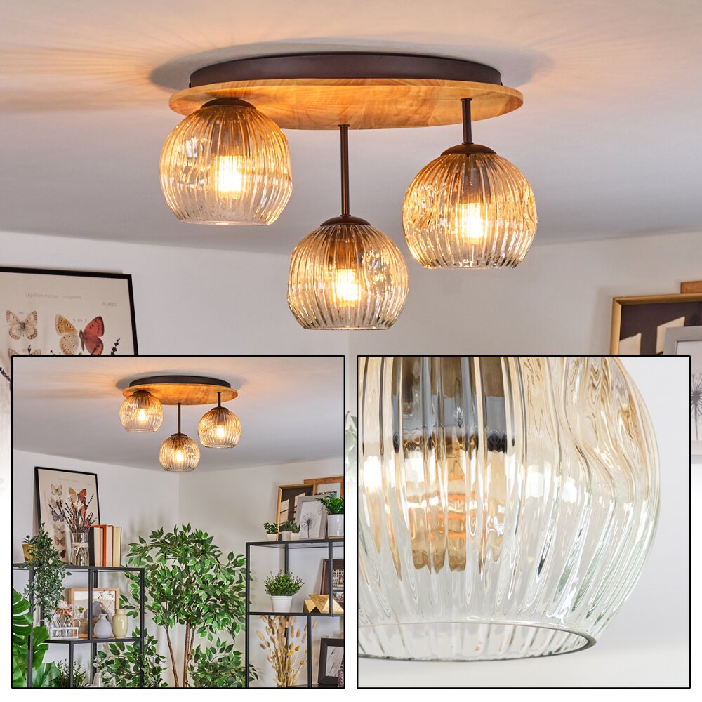 Ripoll Plafoniera, Lampada a sfera Écru, Nero, 3-Luci main product photo