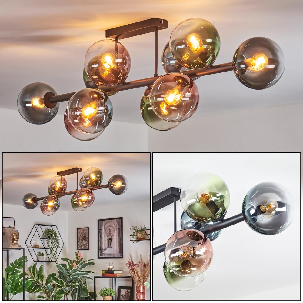 Gastor Plafoniera, Lampada a sfera Blu, Verde, Chiaro, Ramato, 10-Luci main product photo