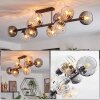 Koyoto Plafoniera, Lampada a sfera Ambrato, Chiaro, Grigio fumo, 10-Luci