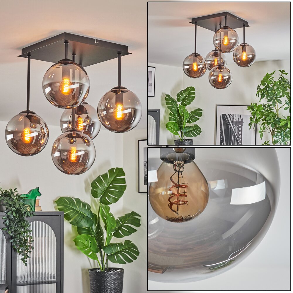 Gastor Plafoniera, Lampada a sfera Grigio fumo, 5-Luci main product photo