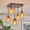 Gastor Plafoniera, Lampada a sfera Ambrato, Chiaro, 5-Luci