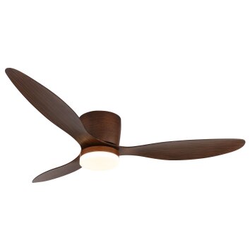 Illuminazione Globo Lighting Armando Lampada con ventilatore LED Legno scuro, Écru, 1-Luce, Telecomando