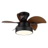 Illuminazione Globo Lighting Kari Lampada con ventilatore LED Marrone, Nero, 1-Luce, Telecomando