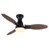 Illuminazione Globo Lighting Gale Lampada con ventilatore LED Aspetto del legno, Écru, Nero, 1-Luce, Telecomando