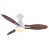Illuminazione Globo Lighting Gale Lampada con ventilatore LED Aspetto del legno, Écru, Bianco, 1-Luce, Telecomando