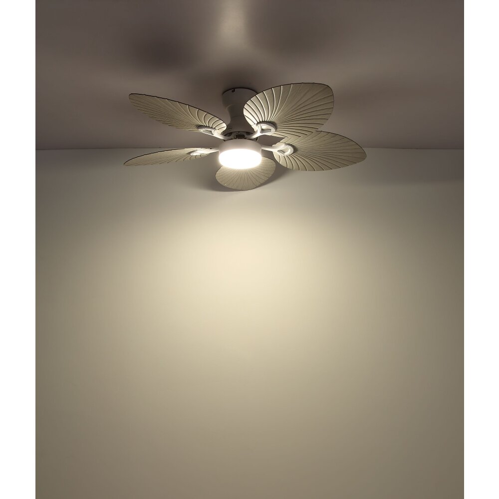 Illuminazione Globo Lighting Elise Lampada con ventilatore LED Grigio, Bianco, 1-Luce, Telecomando