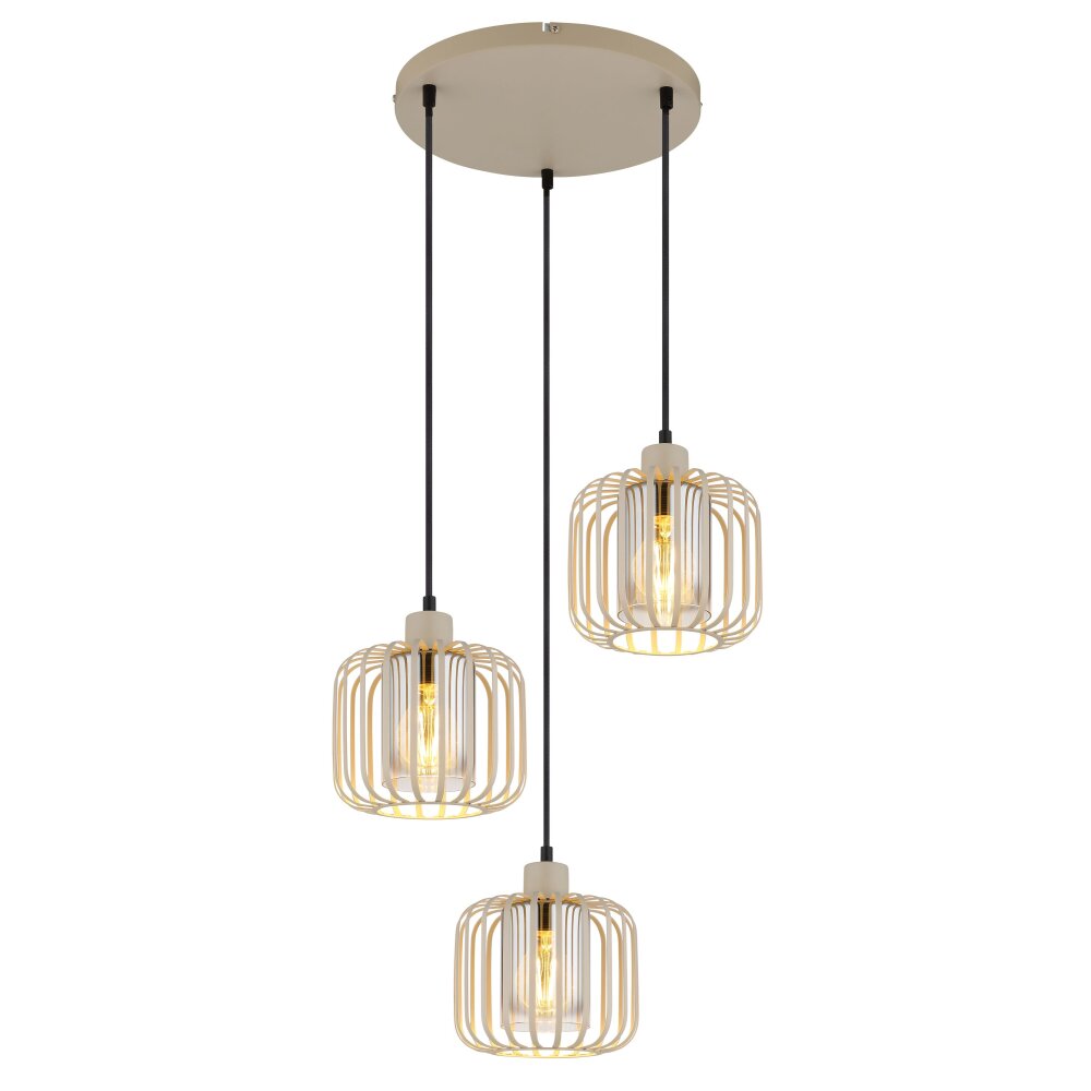 Illuminazione Globo Lighting Alfred Lampadario a sospensione Sabbia, 3-Luci main product photo
