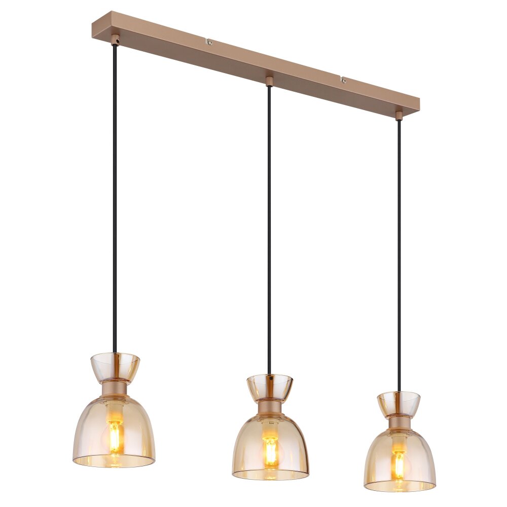 Illuminazione Globo Lighting Massey Lampadario a sospensione Marrone, 3-Luci main product photo