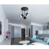 Illuminazione Globo Lighting Donovan Plafoniera LED Cromo, Nero, 1-Luce