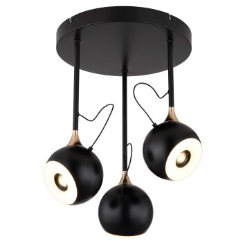 Illuminazione Globo Lighting Donovan Plafoniera LED Cromo, Nero, 1-Luce