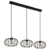 Illuminazione Globo Lighting Greys Lampadario a sospensione Nero, 3-Luci