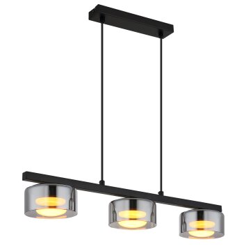 Illuminazione Globo Lighting Higgins Lampadario a sospensione Nero, 3-Luci