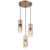 Illuminazione Globo Lighting Annika Lampadario a sospensione Marrone, 3-Luci