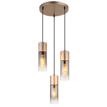 Illuminazione Globo Lighting Annika Lampadario a sospensione Marrone, 3-Luci