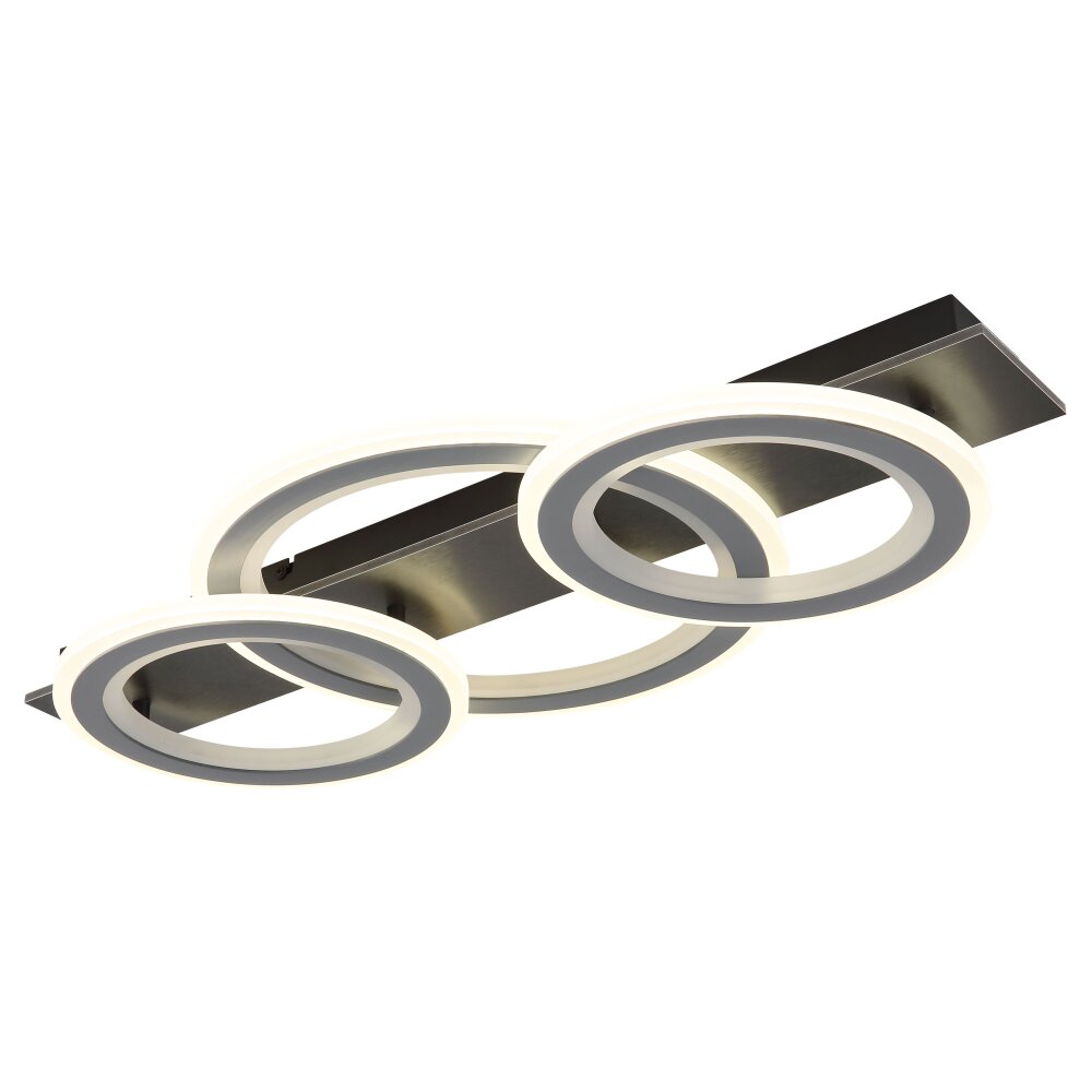 Illuminazione Globo Lighting Jayden Plafoniera LED Grigio, Nero, 1-Luce, Telecomando, Cambia colore main product photo