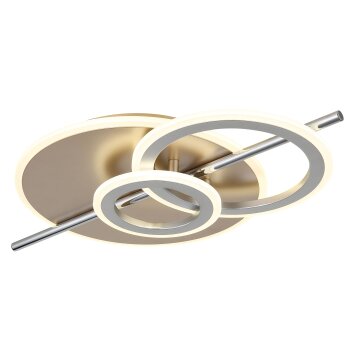 Illuminazione Globo Lighting Norris Plafoniera LED Champagne, Cromo, 1-Luce