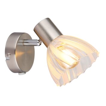 Illuminazione Globo Lighting Zachery Plafoniera, Faretto da soffitto, Applique, Faretto da parete Nichel opaco, 1-Luce