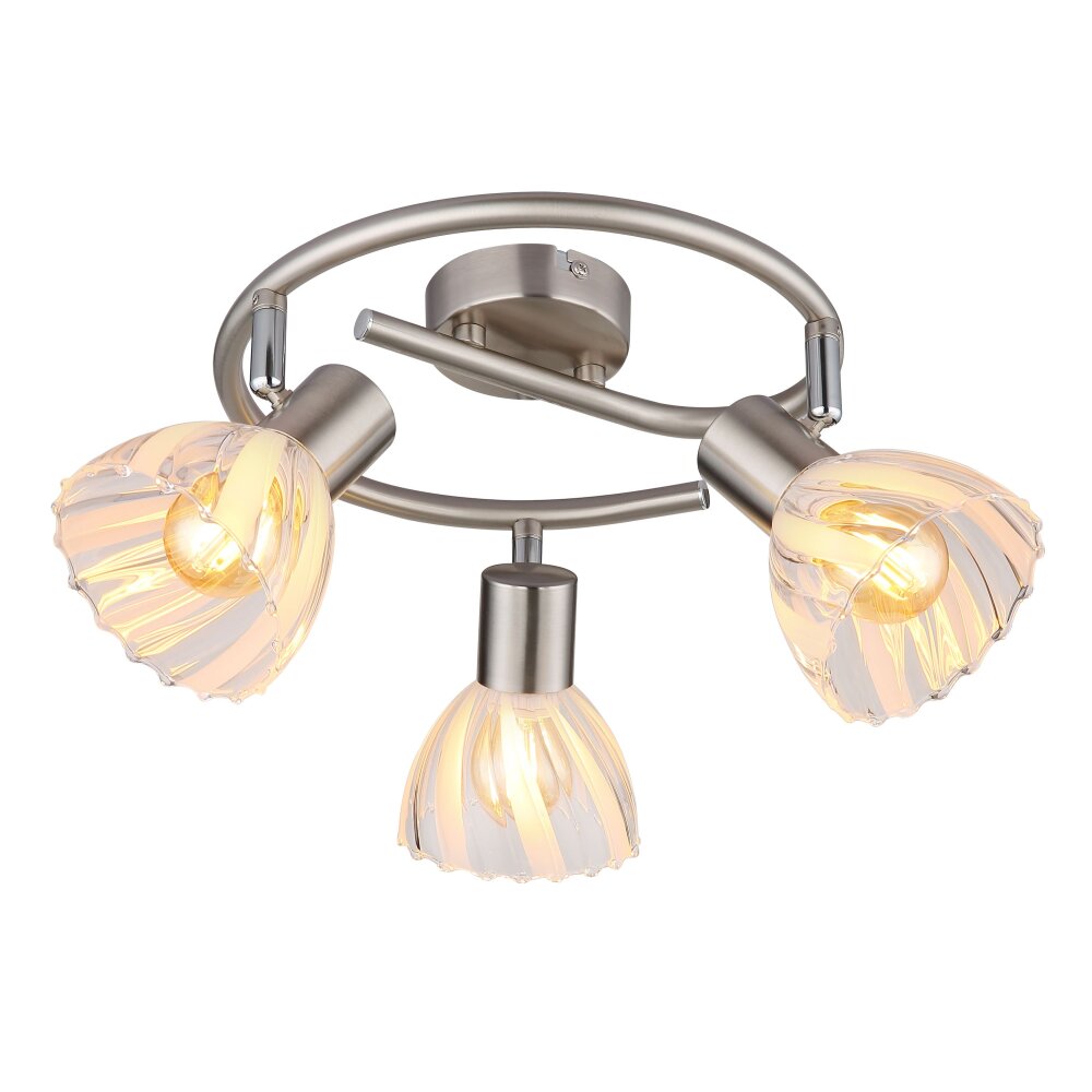 Illuminazione Globo Lighting Zachery Plafoniera Nichel opaco, 3-Luci main product photo