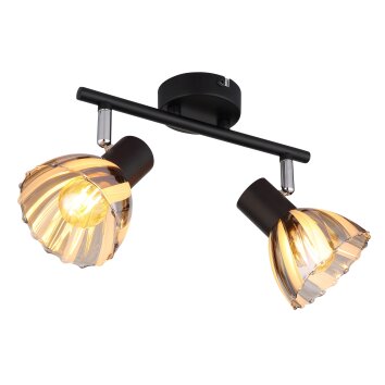 Illuminazione Globo Lighting Zachery Plafoniera Nero, 2-Luci