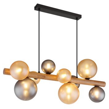 Illuminazione Globo Lighting Riha Lampadario a sospensione Marrone scuro, Nero, 9-Luci