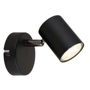 Illuminazione Globo Lighting Walters Plafoniera, Faretto da soffitto, Applique, Faretto da parete Nero, 1-Luce