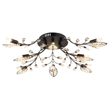 Illuminazione Globo Lighting Janis Plafoniera Nero, 8-Luci