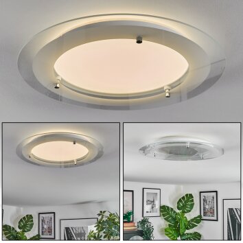 Ipres Plafoniera, Panel LED Argento, Bianco, 1-Luce