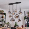 Gastor Lampadario a sospensione, Lampada a sfera, Lampada a sospensione Cromo, Chiaro, Grigio fumo, 8-Luci