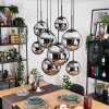 Gastor Lampadario a sospensione, Lampada a sfera, Lampada a sospensione Cromo, Grigio fumo, 8-Luci