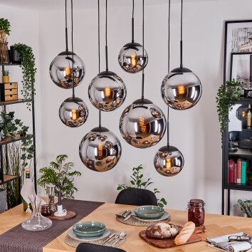 Gastor Lampadario a sospensione, Lampada a sfera, Lampada a sospensione Cromo, Grigio fumo, 8-Luci Gastor Lampadario a sospensione, Lampada a sfera, Lampada a sospensione Cromo, Grigio fumo, 8-Luci