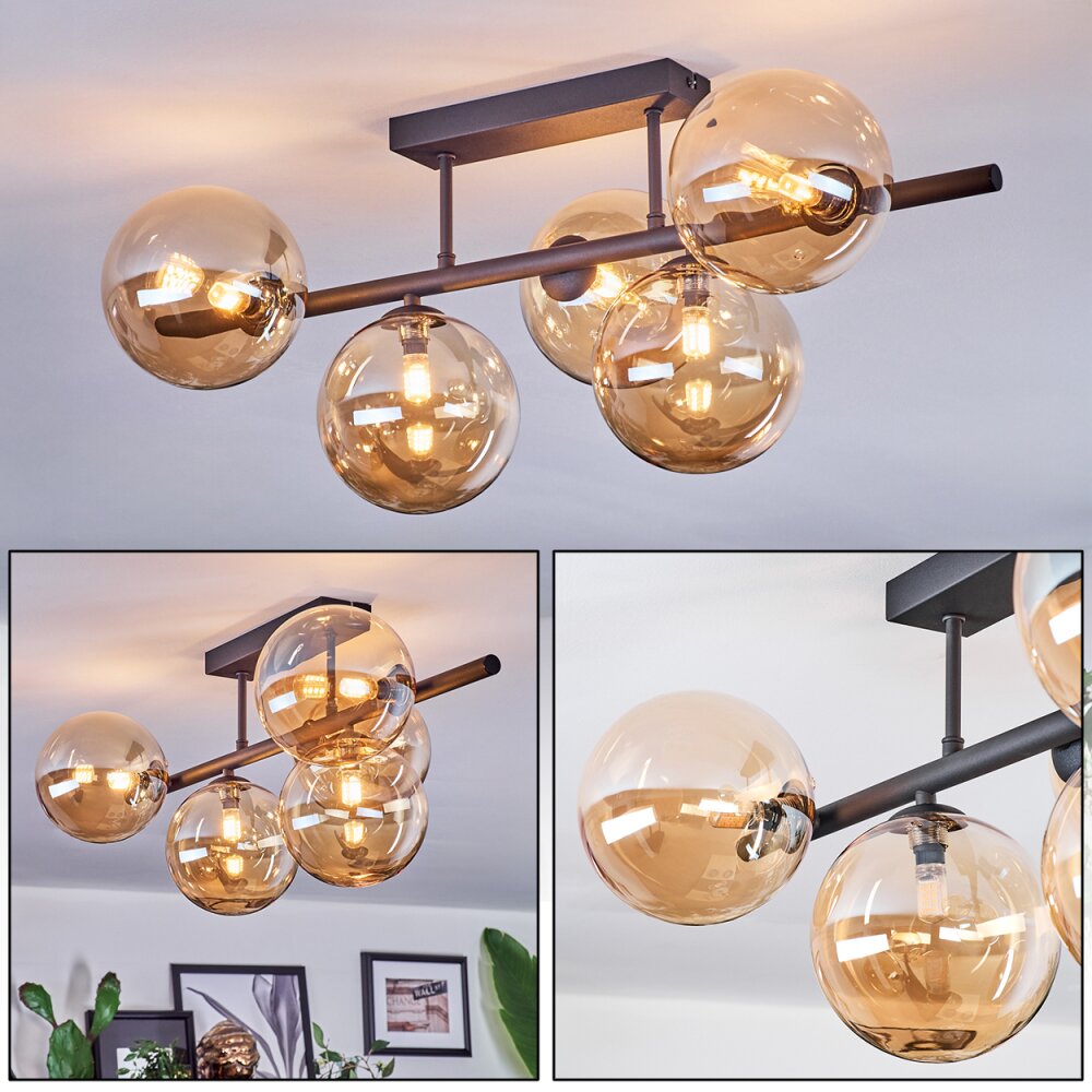 Chehalis Plafoniera, Lampada a sfera Ambrato, 5-Luci main product photo