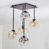 Ripoll Plafoniera, Lampada a sfera Ambrato, Chiaro, Grigio fumo, 5-Luci