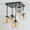 Ripoll Plafoniera, Lampada a sfera Ambrato, Chiaro, Grigio fumo, 5-Luci