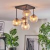 Koyoto Plafoniera, Lampada a sfera Ambrato, Chiaro, Grigio fumo, 5-Luci