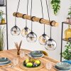 Koyoto Lampadario a sospensione, Lampada a sfera, Lampada a sospensione Écru, Nero, 5-Luci