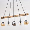Koyoto Lampadario a sospensione, Lampada a sfera, Lampada a sospensione Écru, Nero, 5-Luci