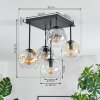 Ripoll Plafoniera, Lampada a sfera Ambrato, Chiaro, Grigio fumo, 5-Luci