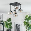 Koyoto Plafoniera, Lampada a sfera Cromo, Chiaro, Grigio fumo, 5-Luci