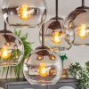 Koyoto Plafoniera, Lampada a sfera Cromo, Chiaro, Grigio fumo, 5-Luci