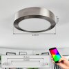 Omaro Plafoniera, Panel LED Nichel opaco, 1-Luce