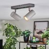 Javel Plafoniera, Faretto da soffitto Cromo, Grigio, 2-Luci